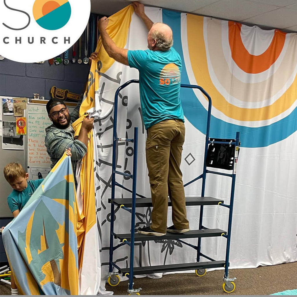 Custom Scuba Wall With Magnets for Portable Churches